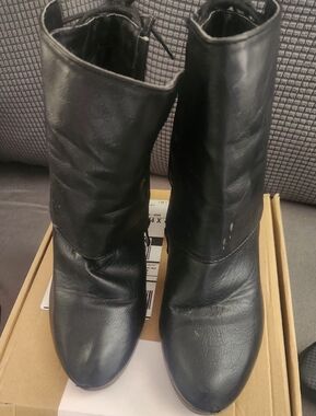 Journee Collection Black Mid-Calf Ankle Boots